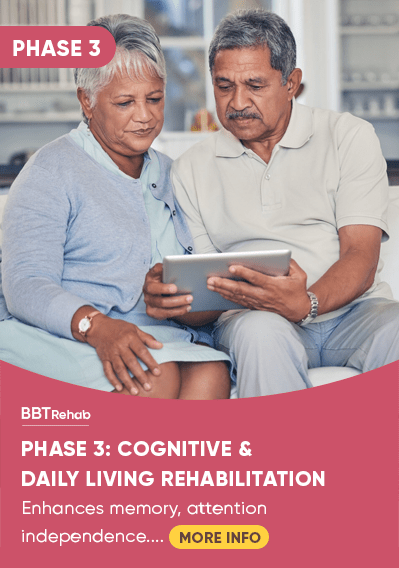 Phase 3 – Cognitive & Daily Living Rehabilitation: Enhances memory, attention, and independence in daily activities (ADLs).